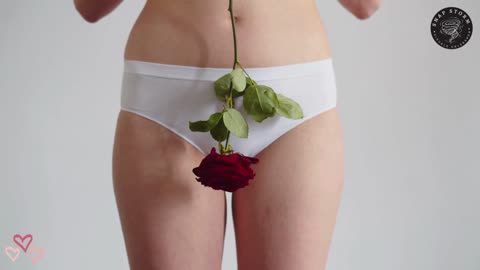 Hot Girl In White Panty and a Rose