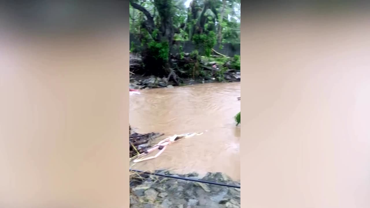 Video shows flooding streets in Mayotte weeks after storm Chido