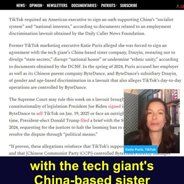 A TikTok executive was forced to sign an oath supporting Communist China