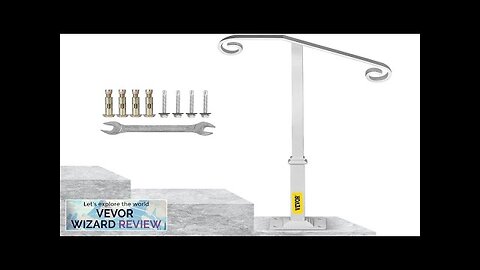 VEVOR Single Post Handrail White Wrought Iron Post Mount Step Grab Supports Review