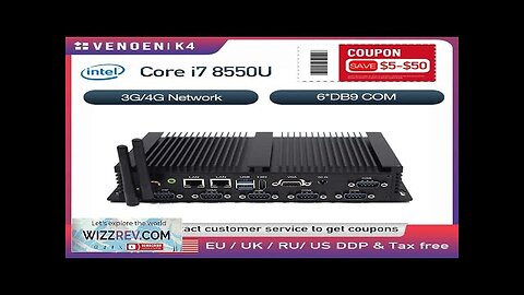 8th gen Intel Core i7-8550U i5-8250U Fanless Mini PC HDMI VGA RS232 Review