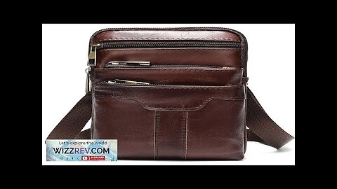 Ekphero Men's Genuine Leather Crossbody Bag with Zipper Mobile Phone Shoulder Bag Review