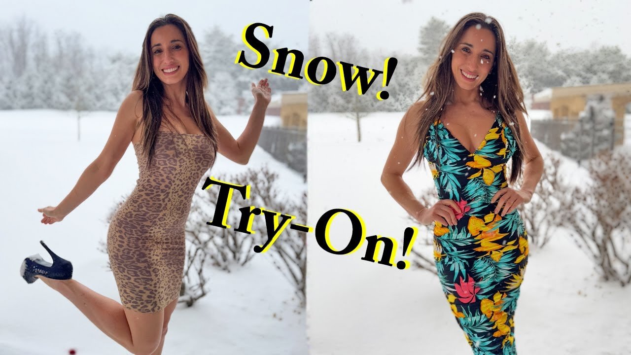 Sexy and Tight Dress Try-On in the SNOW!