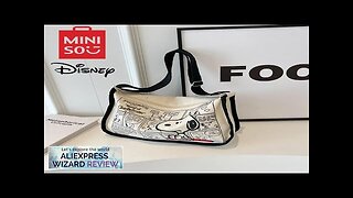 MINISO Disney Serie Cartoon Canvas Bag Large Capacity Handbag Snoopy Shoulder Bag Review