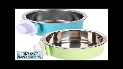 kathson Crate Dog Bowl Removable Stainless Steel Hanging Pet Kennel Cage Bowl Review