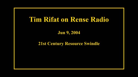 Jun 9, 2004 - 21st Century Resource Swindle