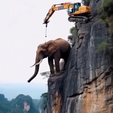 🙀 Mission to rescue a massive wild elephant stranded on a mountain slope
