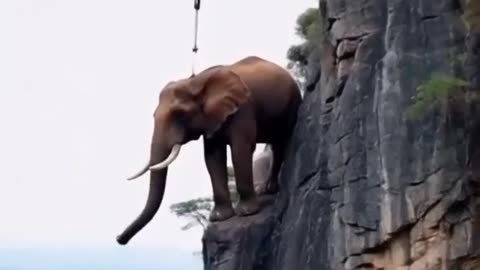 🙀 Mission to rescue a massive wild elephant stranded on a mountain slope