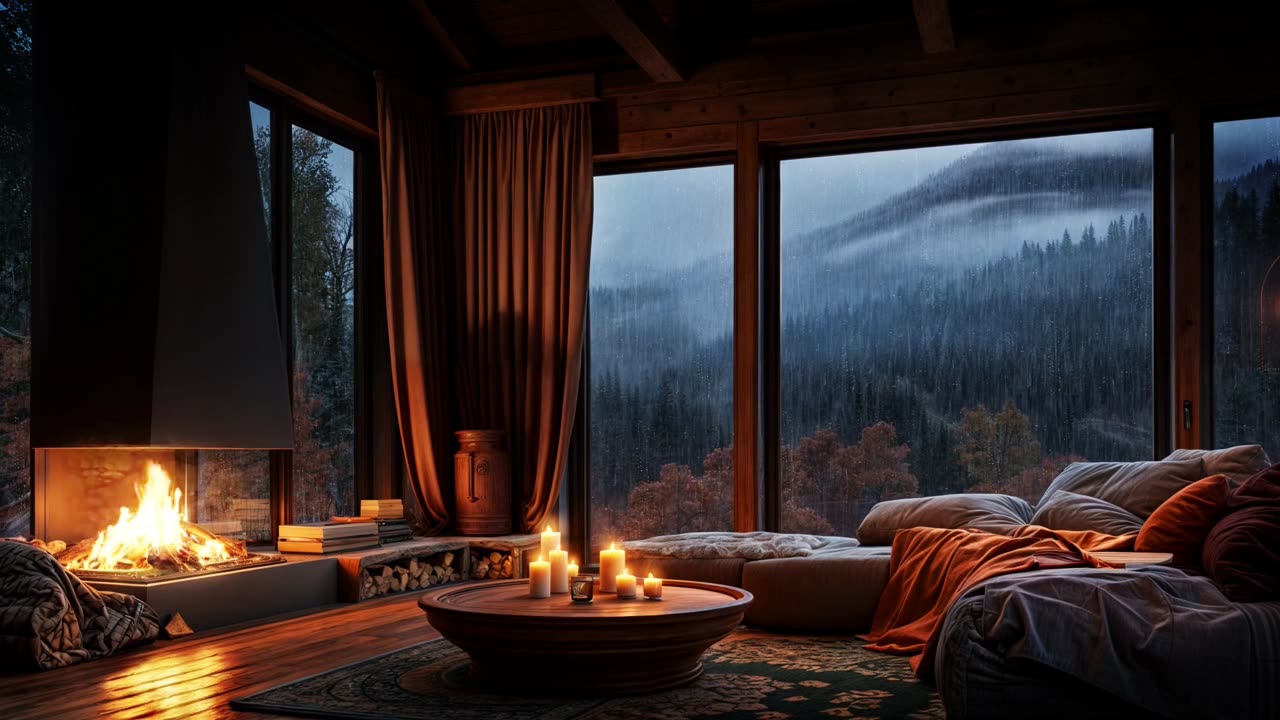 Cozy Time with Thunder & Rain Sounds. Great for Anxiety, Insomnia, Stress. Complete Relaxation.