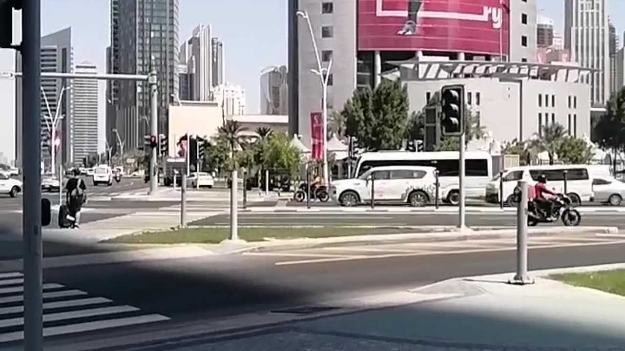 Street view with birds