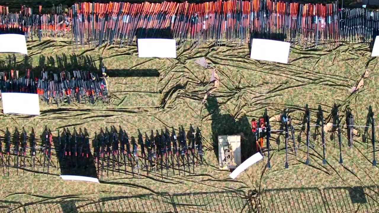 Drone footage of the weapons and equipment confiscated in southern Lebanon: