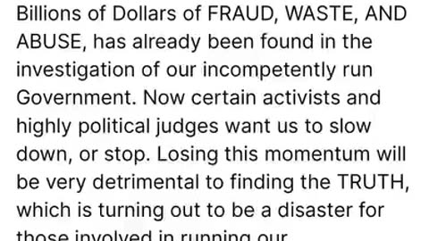 Trump~ Billions of Dollars of FRAUD, WASTE, AND ABUSE, has already been found