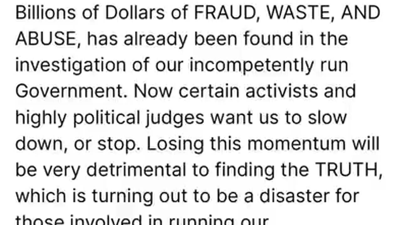 Trump~ Billions of Dollars of FRAUD, WASTE, AND ABUSE, has already been found