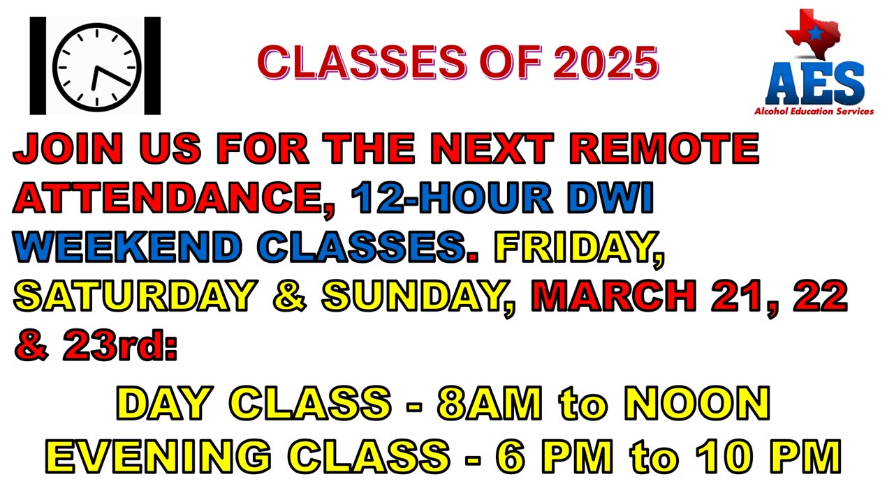 WEEKEND CLASS MARCH 2025