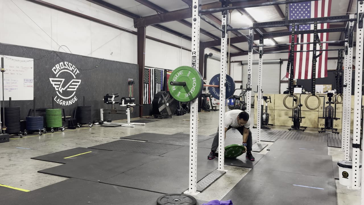 Heavy 2 Rep Split Jerk; 3 Rds: 30 Db Snatch @50lbs, 30 Push Ups