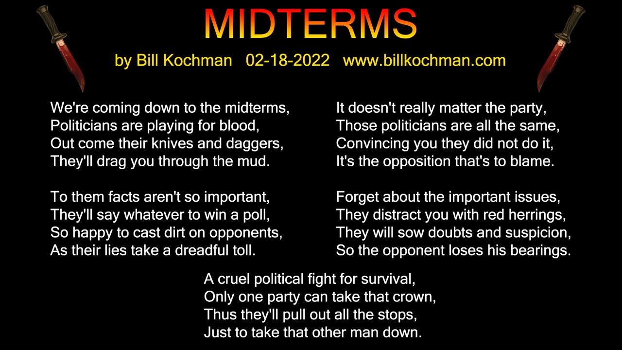 MIDTERMS -- an original song by Bill Kochman.