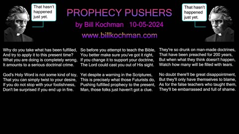 PROPHECY PUSHERS -- an original song by Bill Kochman.