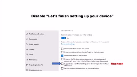 Disable "Let's finish setting up your device"