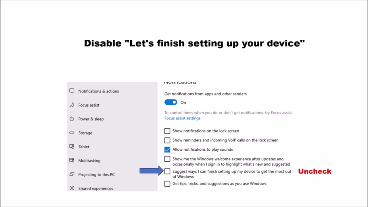 Disable "Let's finish setting up your device"