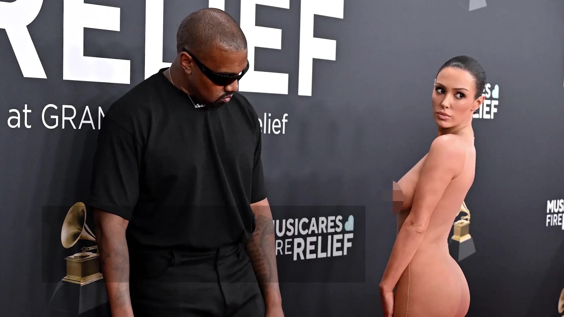 Here's what Kanye West said to wife Bianca Censori during nude Grammys 2025 red carpet appearance