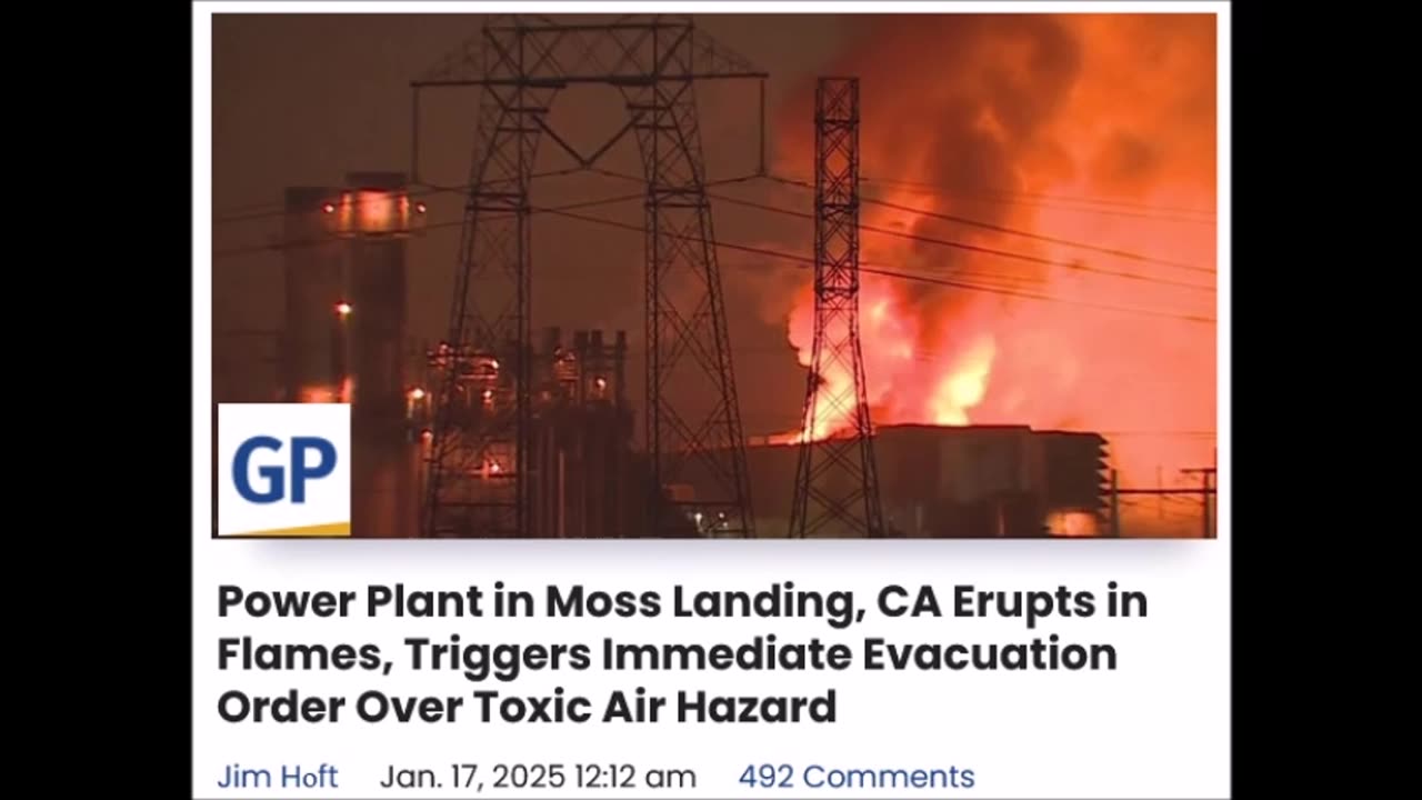 CA - Power plant in flames