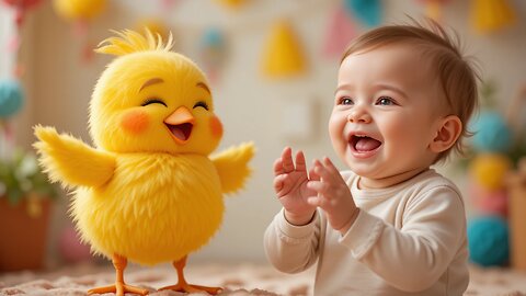 Adorable Baby's Dance Party with a Chick! 🎶🐥💖