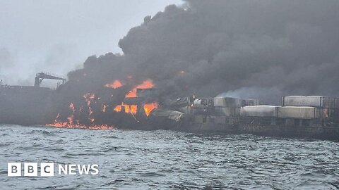 Oil Tanker And Cargo Vessel Collide | BBC Breaking News