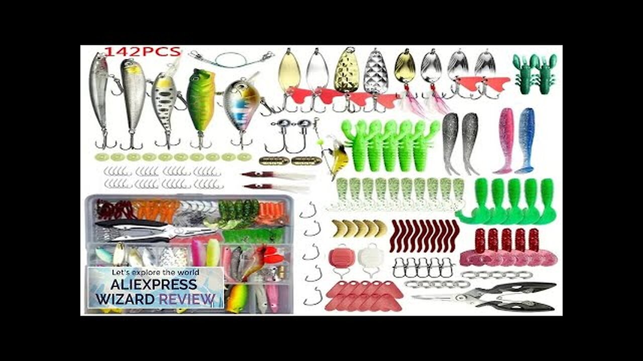 Fishing Lure Set 18/21/59/142pcs Mixed VIB Lure Kit Soft Lure Minnow Popper Review