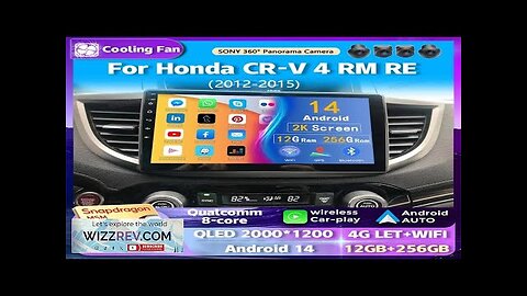 Android 14 wifi+4G Carplay BT AUTO Car Radio For Honda CRV CR-V Review