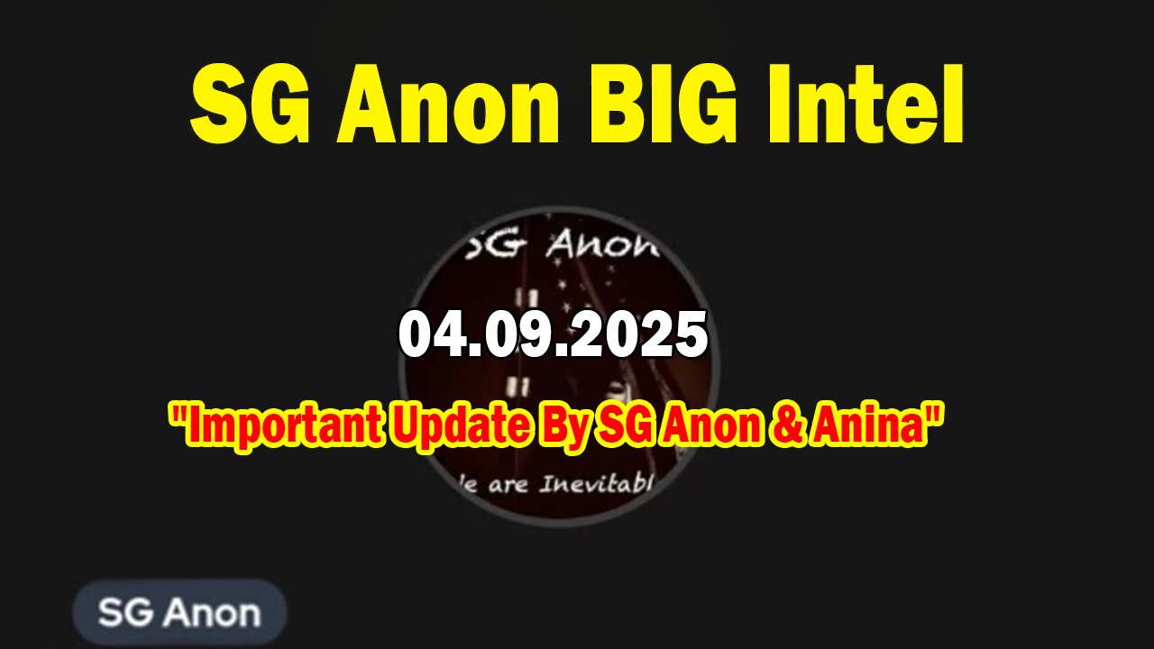 SG Anon BIG Intel Mar 9: "Important Update By SG Anon & Anina"