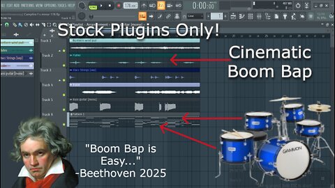 Cinematic Boom Bap is easy-FL Studio-How to make beats from scratch w/ STOCK Plugins