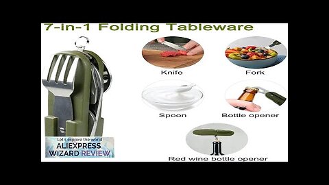 7 In 1 Multifunctional Outdoor Tableware Stainless Steel Foldable Fork Spoon Knife Review