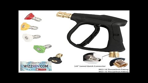 Short Handle High Pressure Washer Gun with 5 Replacement Spray Nozzle Tips Review