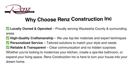 Top Local Remodeling Contractors in Waukesha County – Renz Construction Inc