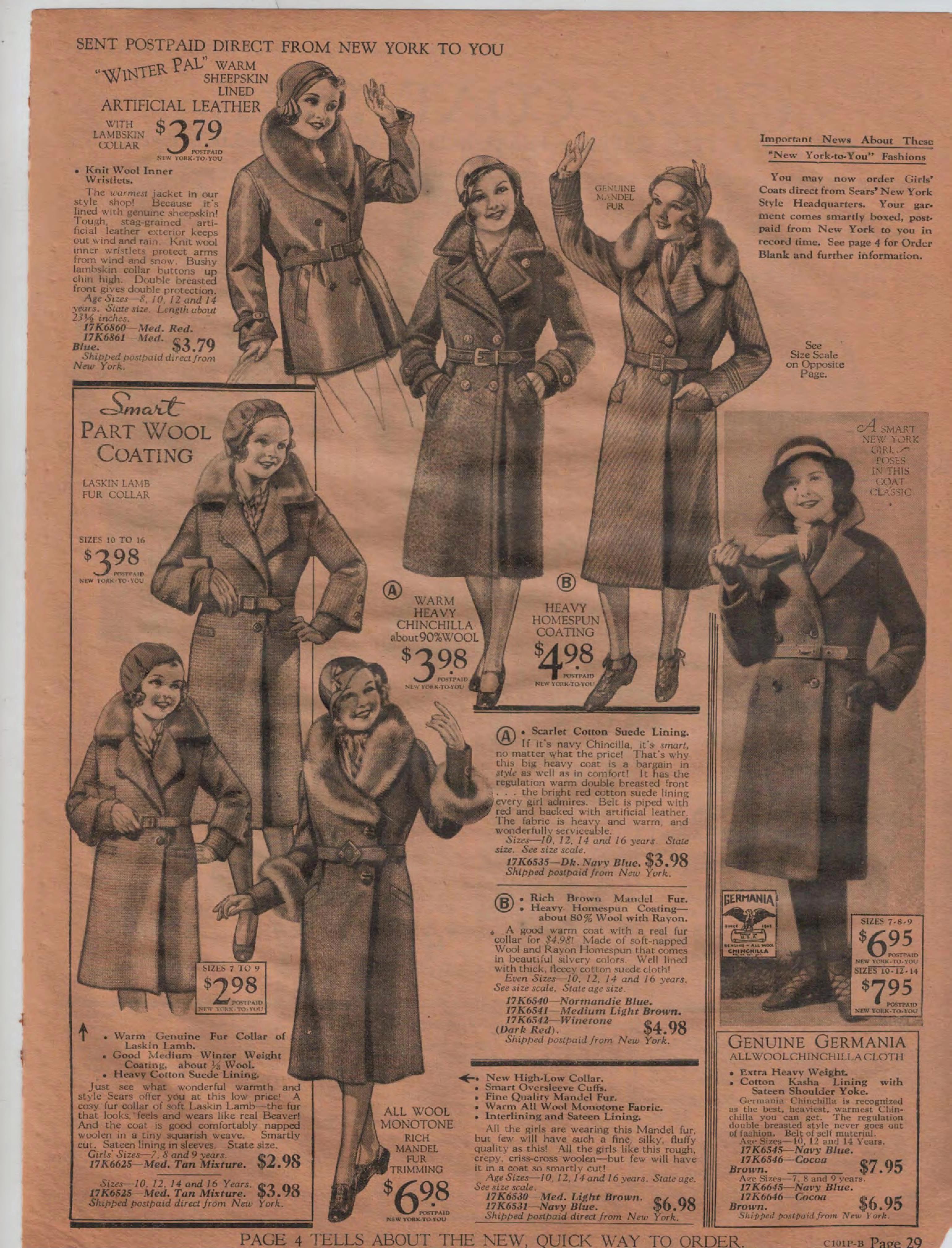 Memory Lane 1932 Sears Catalog. Small selection