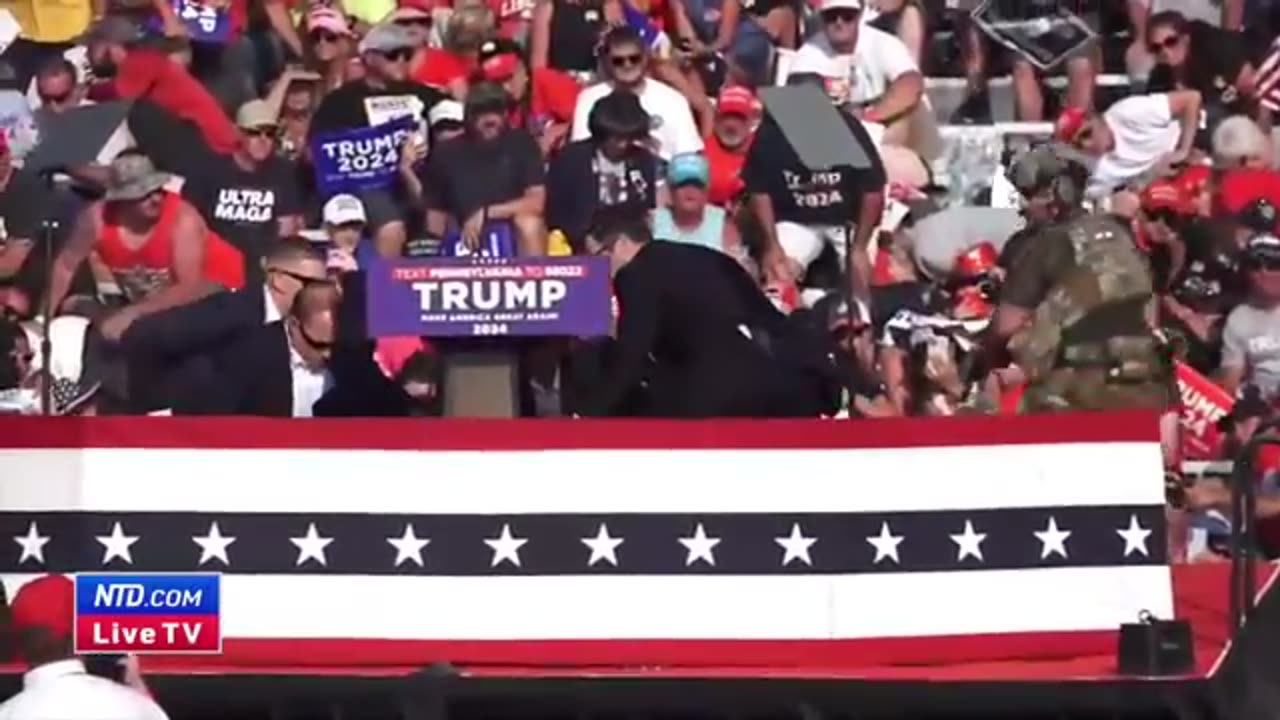 Video: The Moment Shots Were Fired at Trump Rally in Butler, Pennsylvania