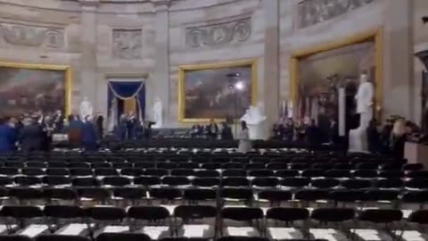 🔥NEW: Scene inside the Capitol Rotunda where President Trump's swearing-in will take place today