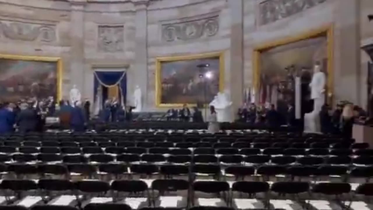 🔥NEW: Scene inside the Capitol Rotunda where President Trump's swearing-in will take place today