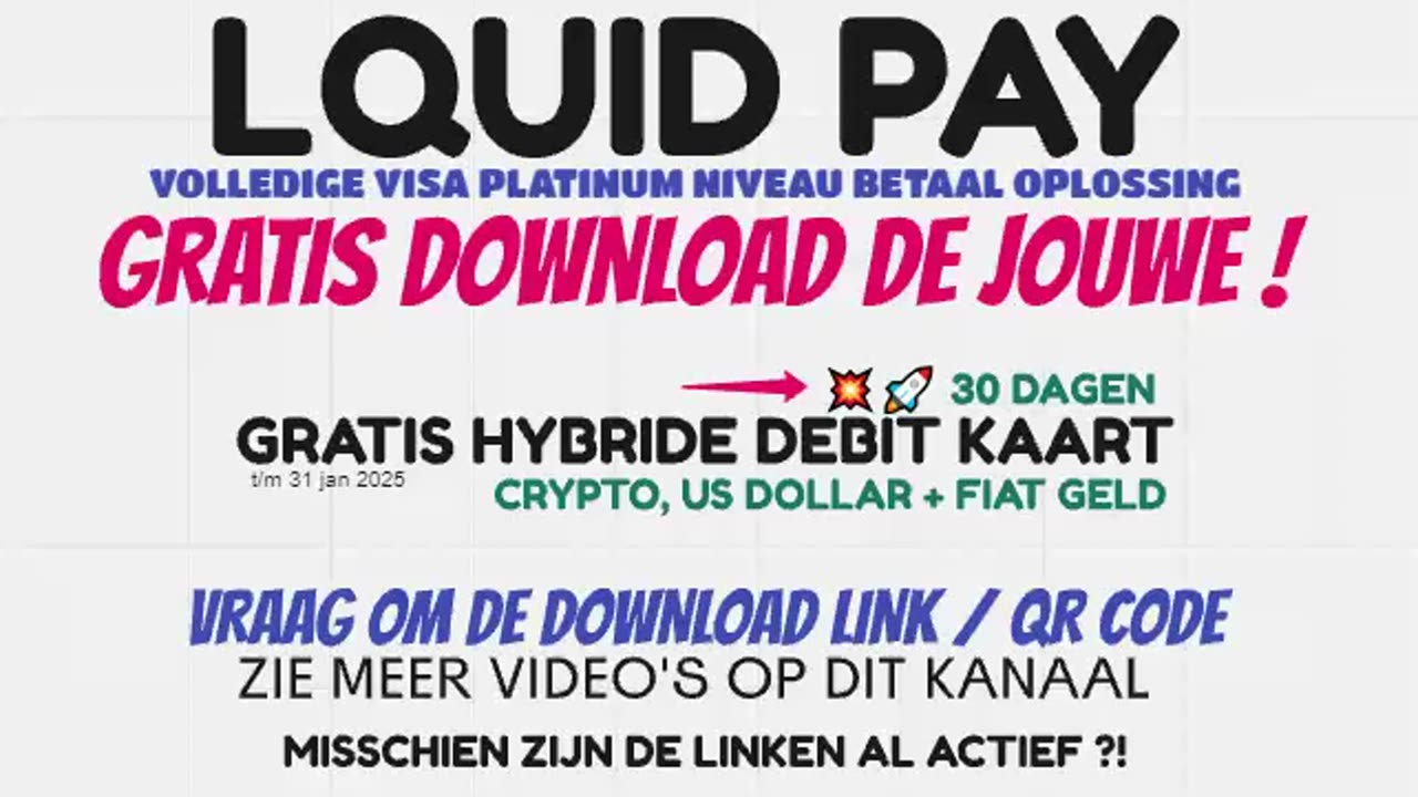 LIQUID PAY - BESTEL JE GRATIS VISA HYBRIDE CRYPTO & EURO DEBIT KAART NU - TOP TEAM ROB BUSER