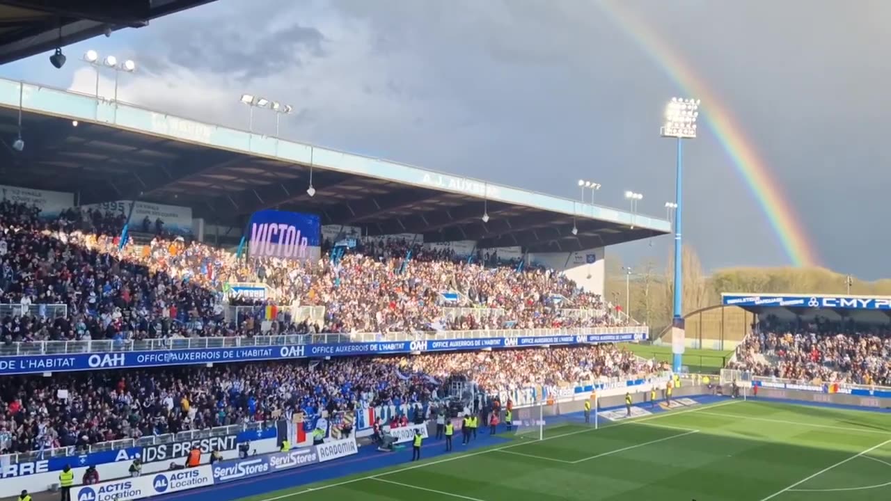 Rainbow over AJ Auxerre Stadium (Stade Abbe Deschamps)