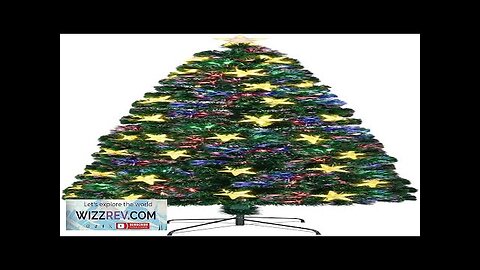 Juegoal 7ft Pre-Lit Artificial Christmas Tree Lighted Optical Fiber Xmas Trees Review