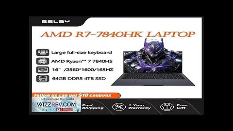 AMD R7-7840HS 16 Inch Gaming Laptop 64GB RAM 4TB SSD DDR5 Win11 Review