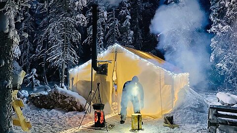 -38C EXTREME COLD WINTER CAMPING in a HOT LOVE SHACK *#38C #ExtremeCold #WinterCamping #HotLoveShack