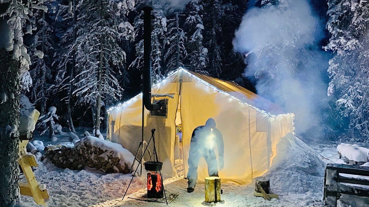 -38C EXTREME COLD WINTER CAMPING in a HOT LOVE SHACK *#38C #ExtremeCold #WinterCamping #HotLoveShack
