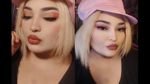 green and pink eyeshadow tutorial