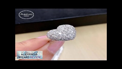 Aazuo Real Jewerly 18K White Gold Real Natural Diamonds 2.0ct Luxury Heart Review