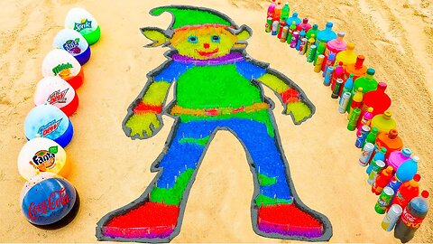 How to make Rainbow Christmas Elf with Orbeez, Balloons of Fanta, Coca Cola, Mentos & Popular Sodas