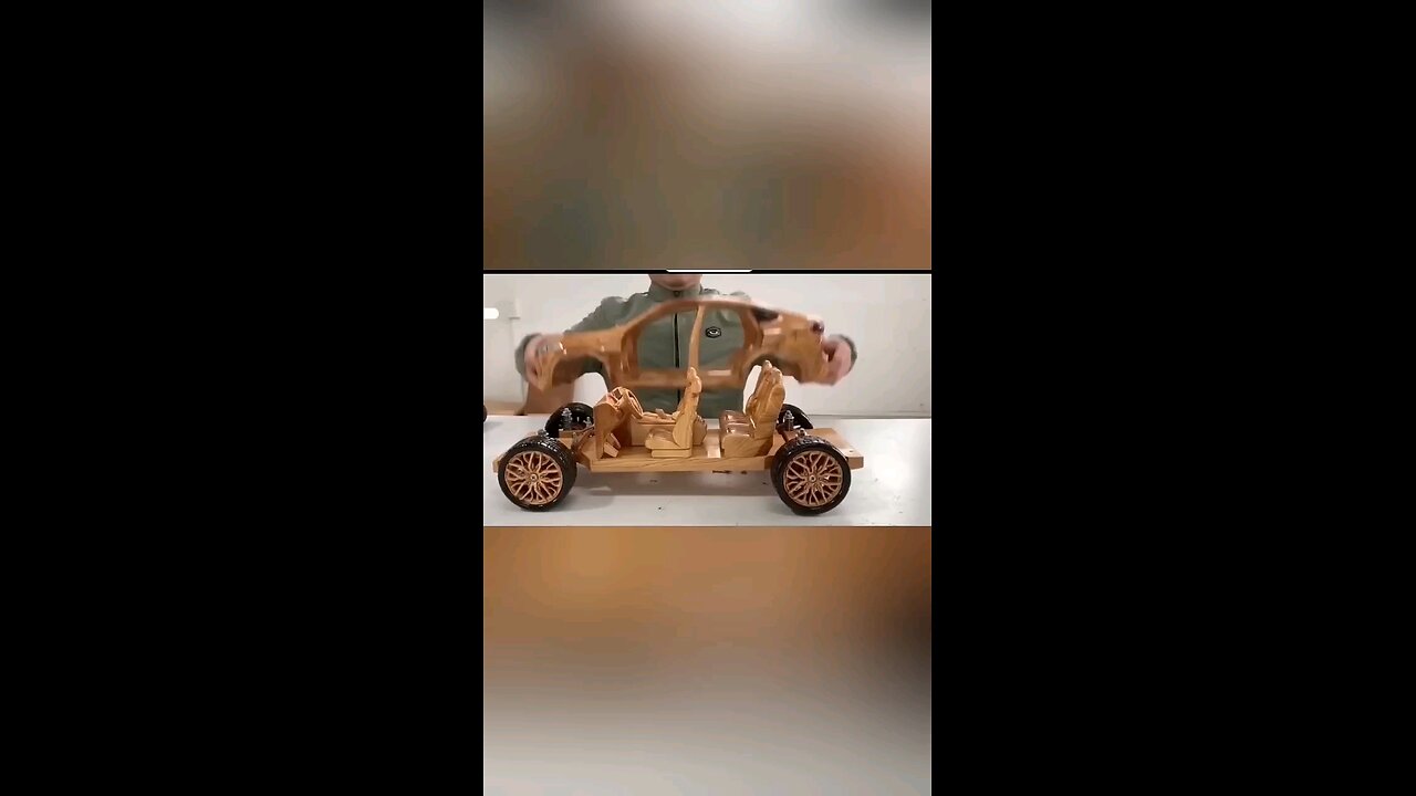 From Wood to Wheels Car Sculpture in Action #Woodworking #CarSculpture #WoodCarving.mp4