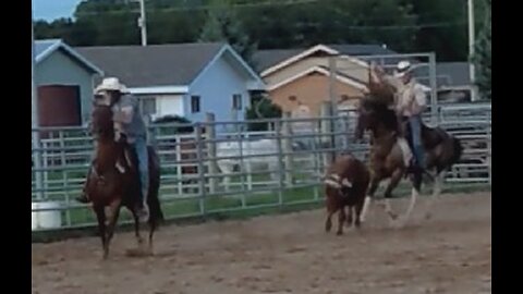 Joel & Jack team roping practice - 12 Aug 2022