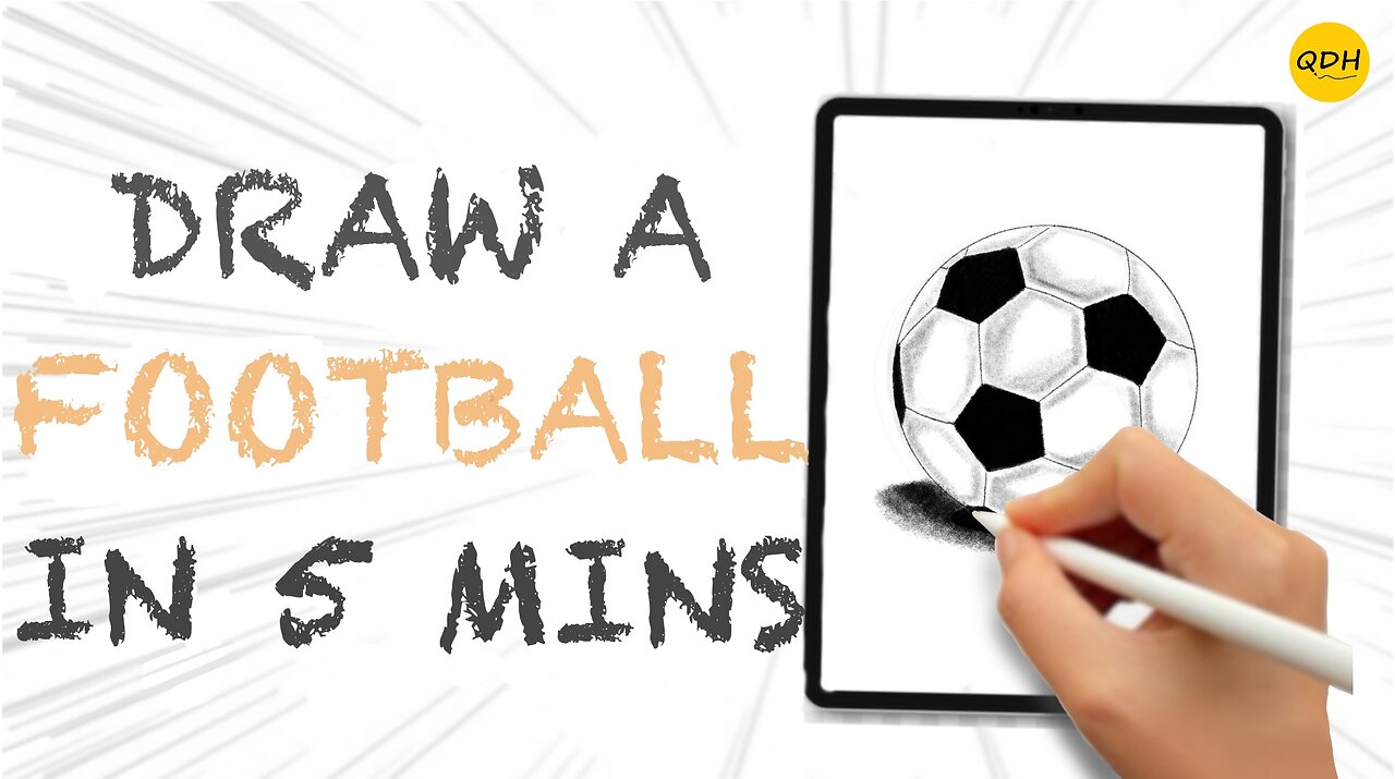 How to Draw a Football/Soccer Ball in 5 minutes | Easy Step-by-Step tutorial